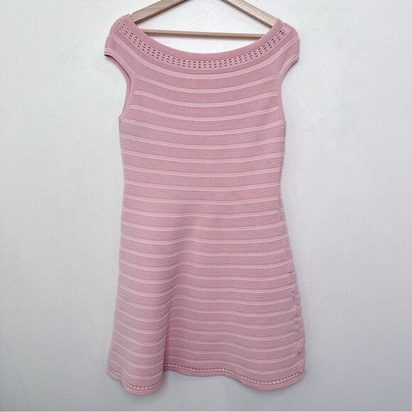 ELIZA J Womens Xlarge Off The Shoulder Sweater Blush Pink Dress Mini Fit Flare - Picture 12 of 13